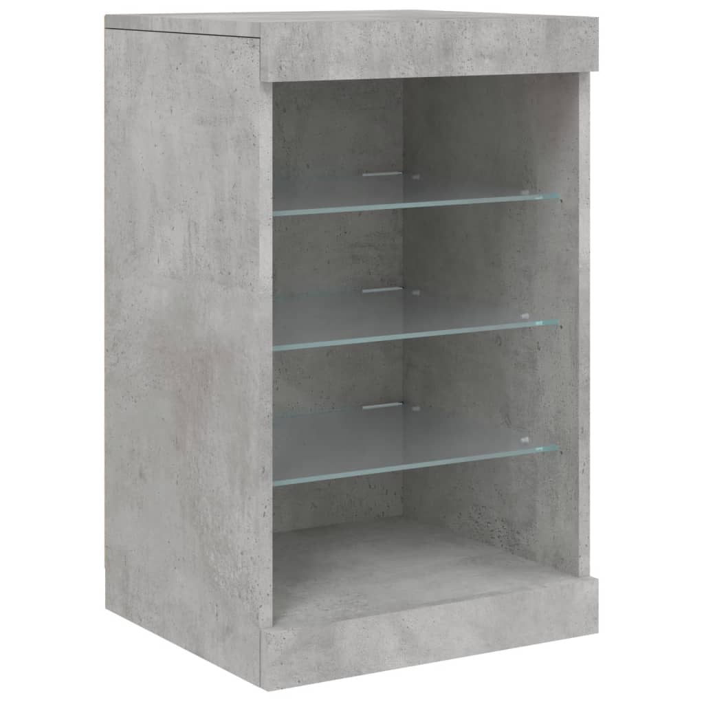 Komoda s LED svjetlima siva boja betona 123x37x67 cm