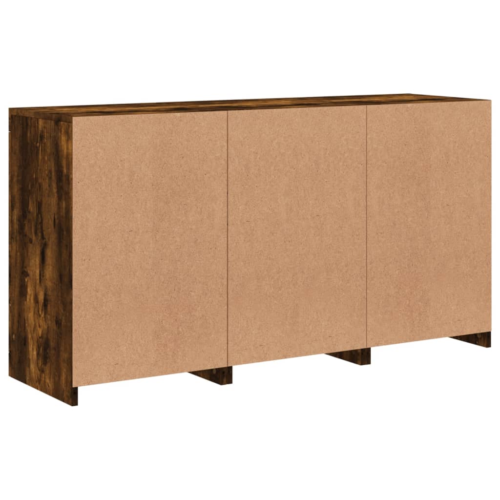 Komoda s LED svjetlima boja dimljenog hrasta 123x37x67 cm