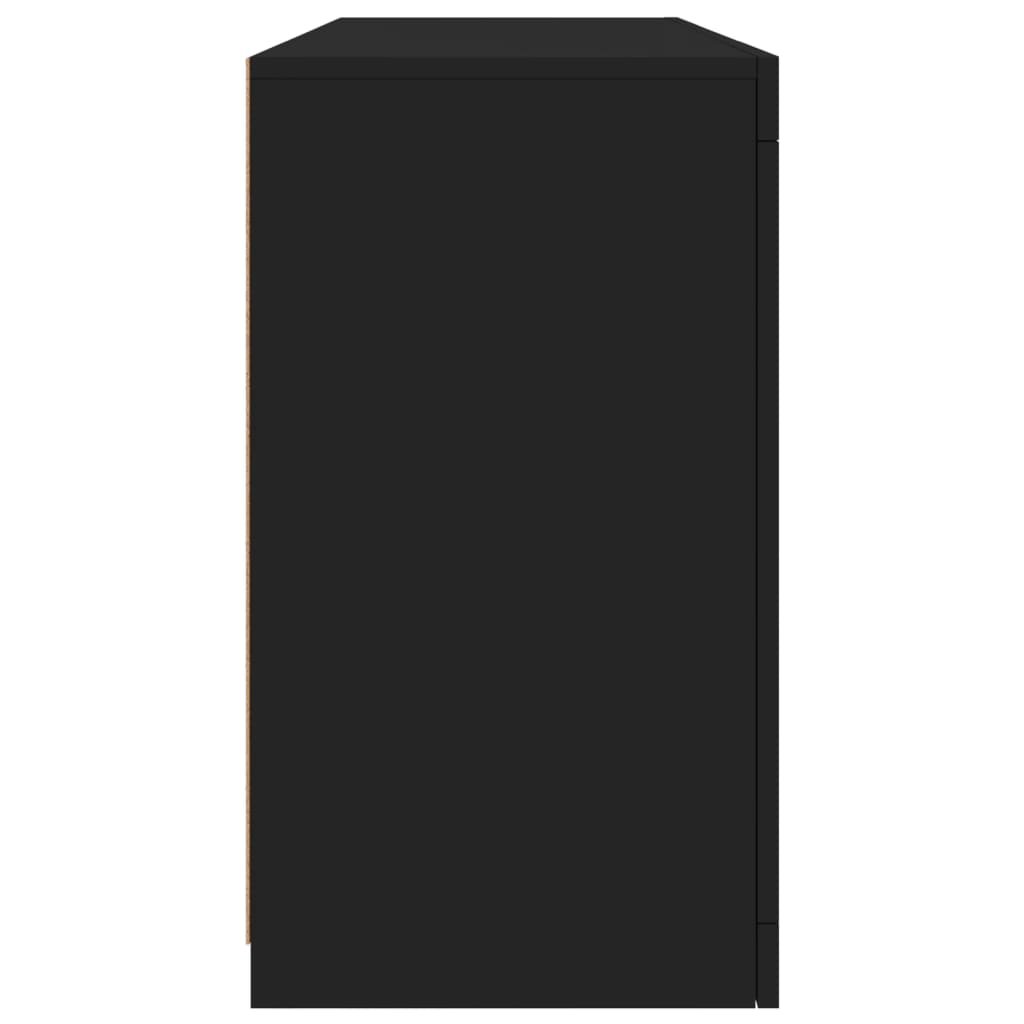 Komoda s LED svjetlima crna 142,5 x 37 x 67 cm