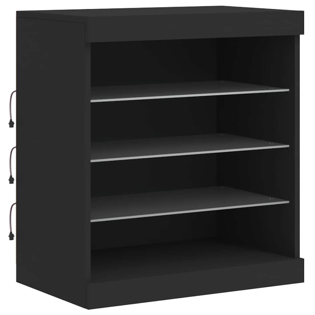 Komoda s LED svjetlima crna 142,5 x 37 x 67 cm