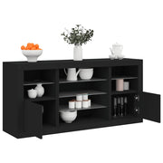 Komoda s LED svjetlima crna 142,5 x 37 x 67 cm