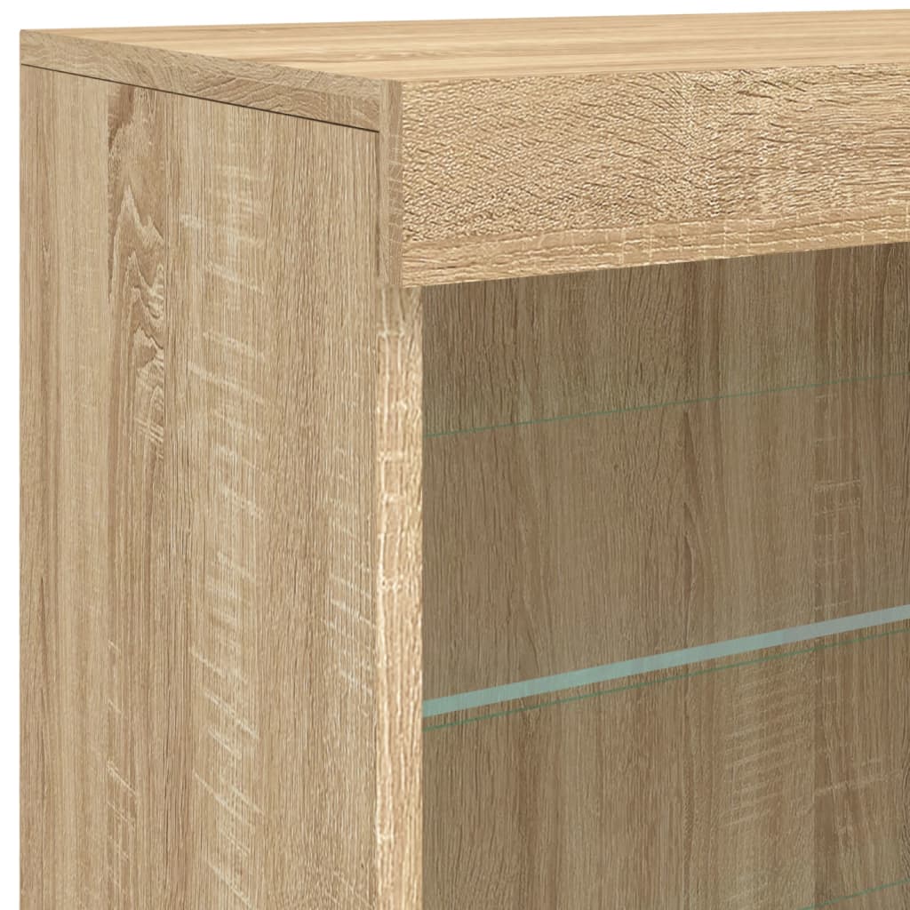 Komoda s LED svjetlima boja hrasta sonome 142,5x37x67 cm