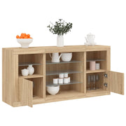 Komoda s LED svjetlima boja hrasta sonome 142,5x37x67 cm