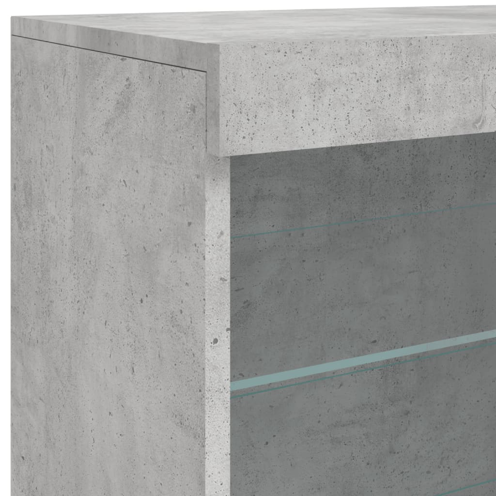 Komoda s LED svjetlima siva boja betona 142,5x37x67 cm