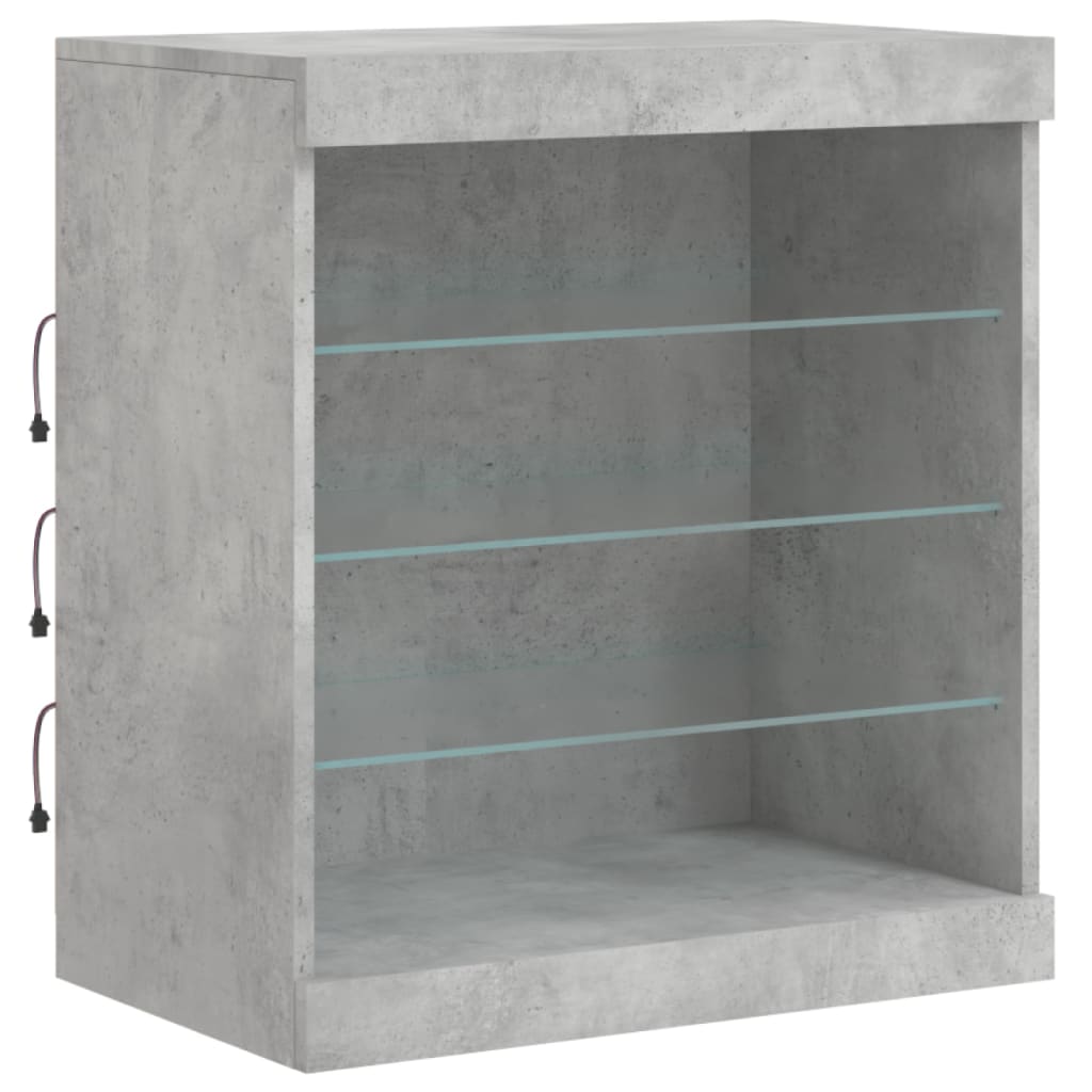 Komoda s LED svjetlima siva boja betona 142,5x37x67 cm