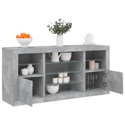 Komoda s LED svjetlima siva boja betona 142,5x37x67 cm