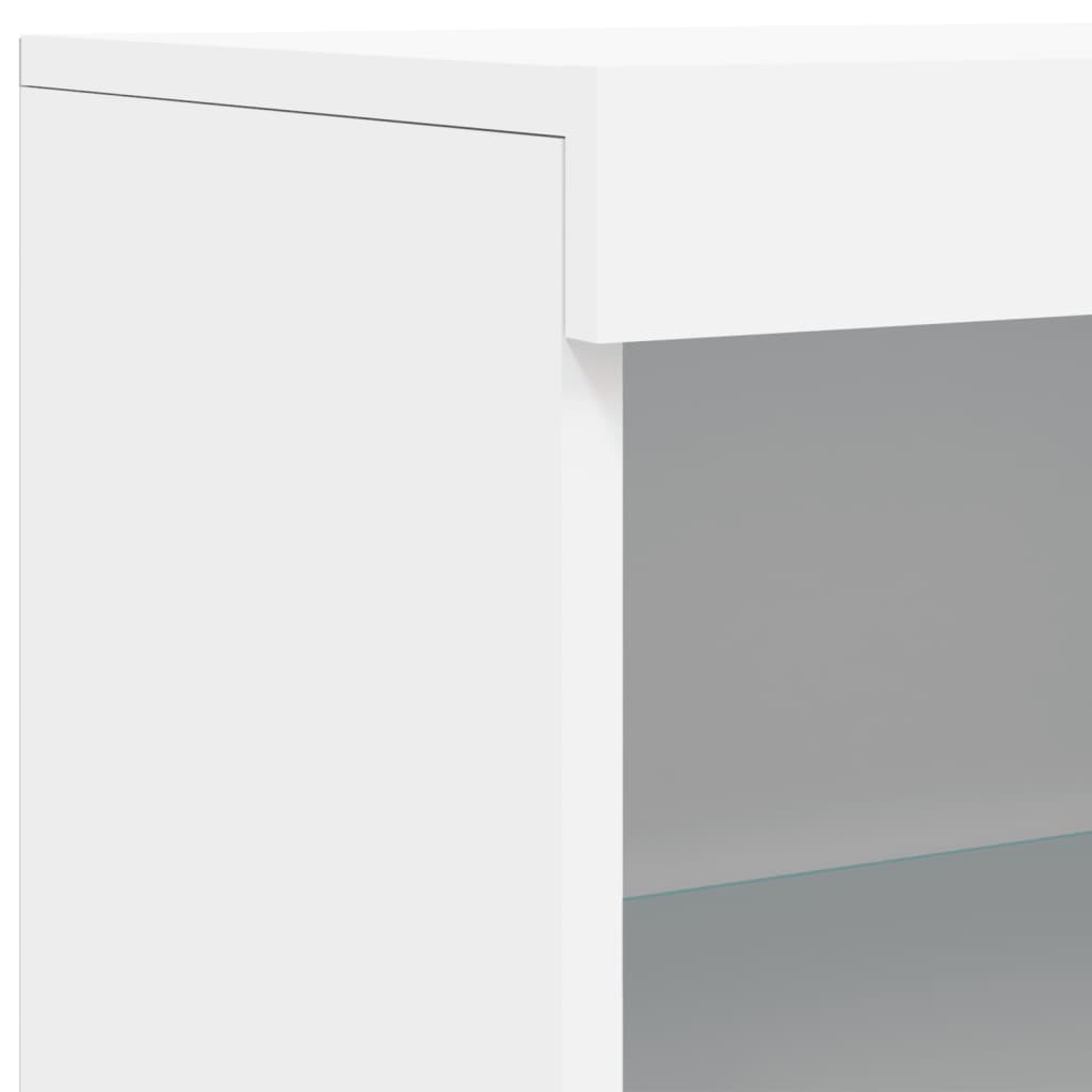 Komode s LED svjetlima 3 kom bijele od konstruiranog drva