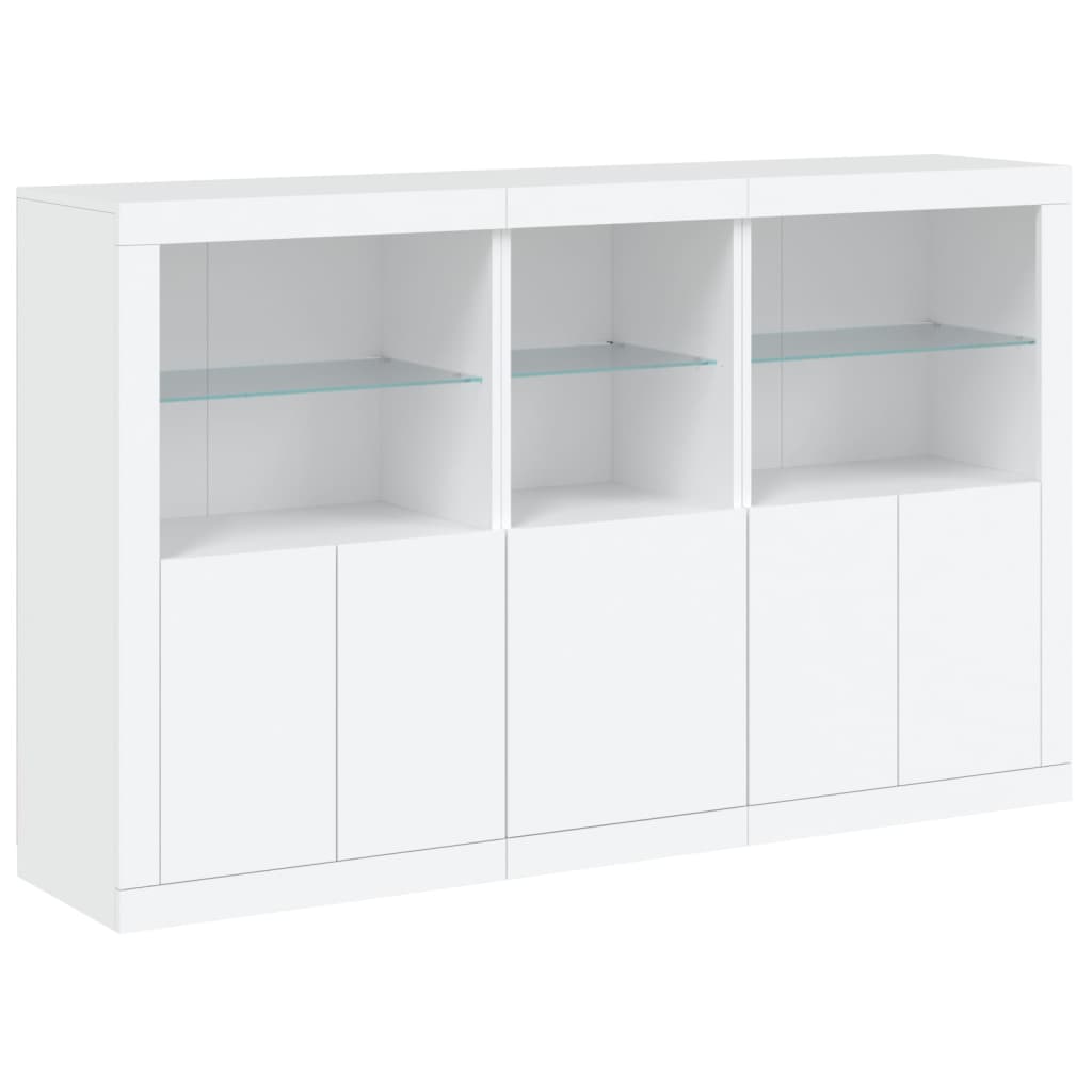 Komoda s LED svjetlima bijela 162 x 37 x 100 cm