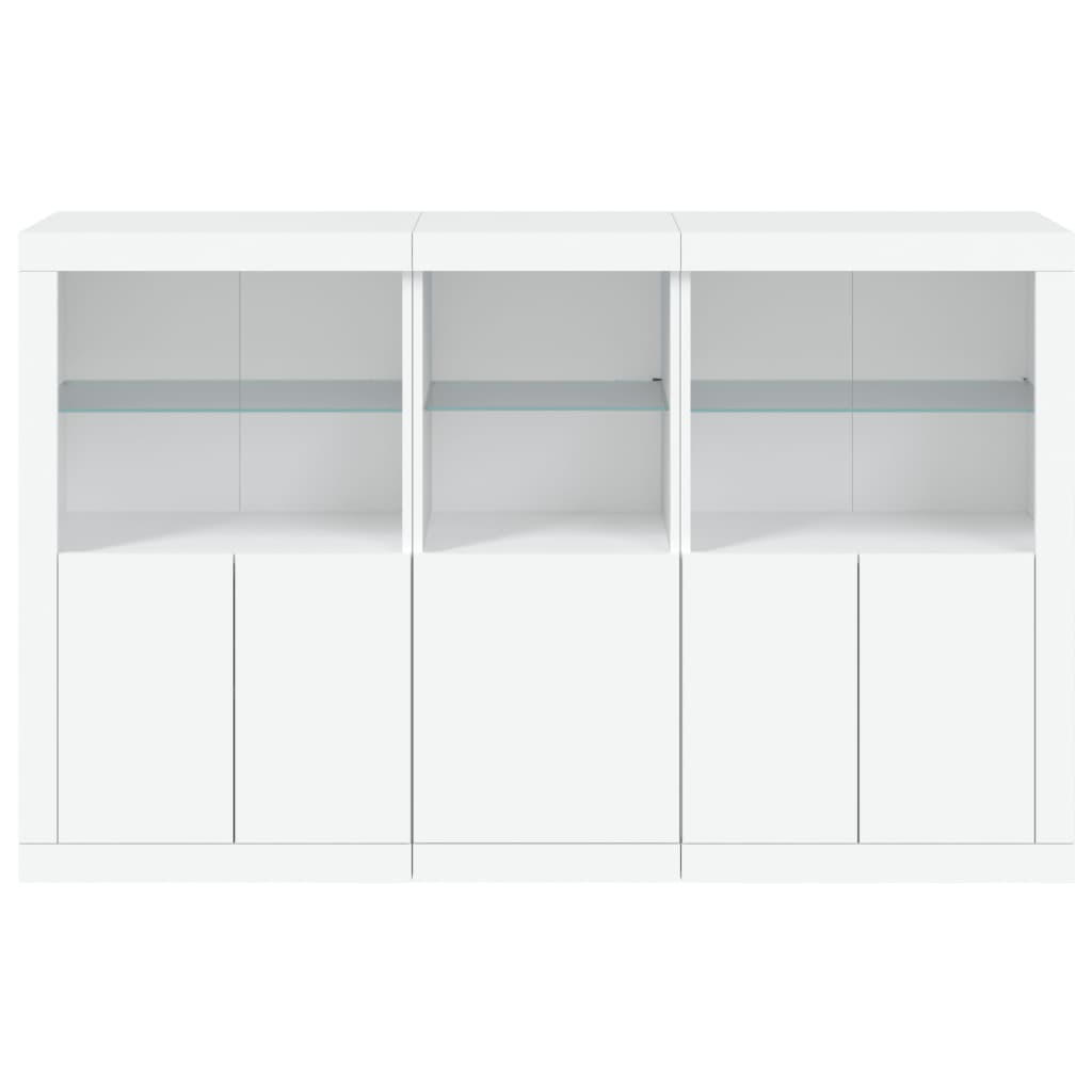 Komoda s LED svjetlima bijela 162 x 37 x 100 cm