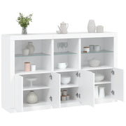 Komoda s LED svjetlima bijela 162 x 37 x 100 cm