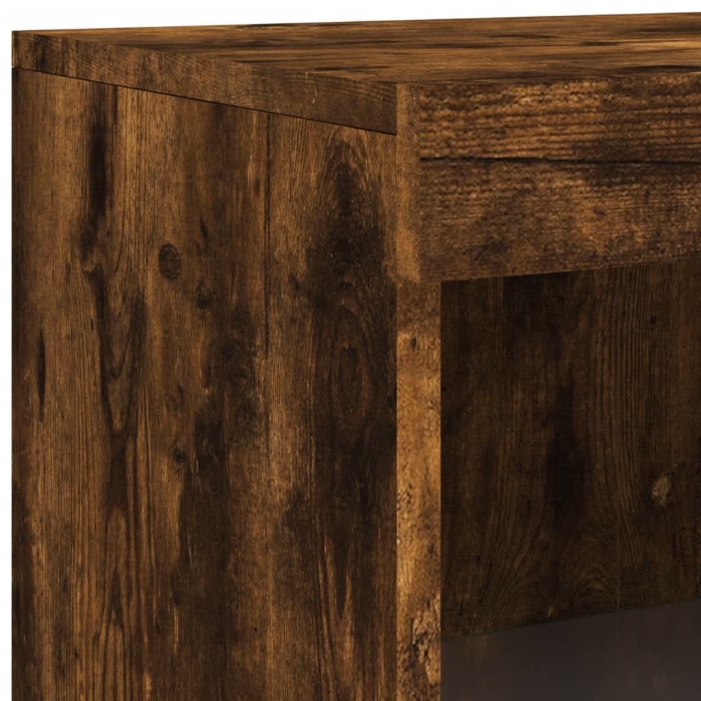Komoda s LED svjetlima boja dimljenog hrasta 162x37x100 cm