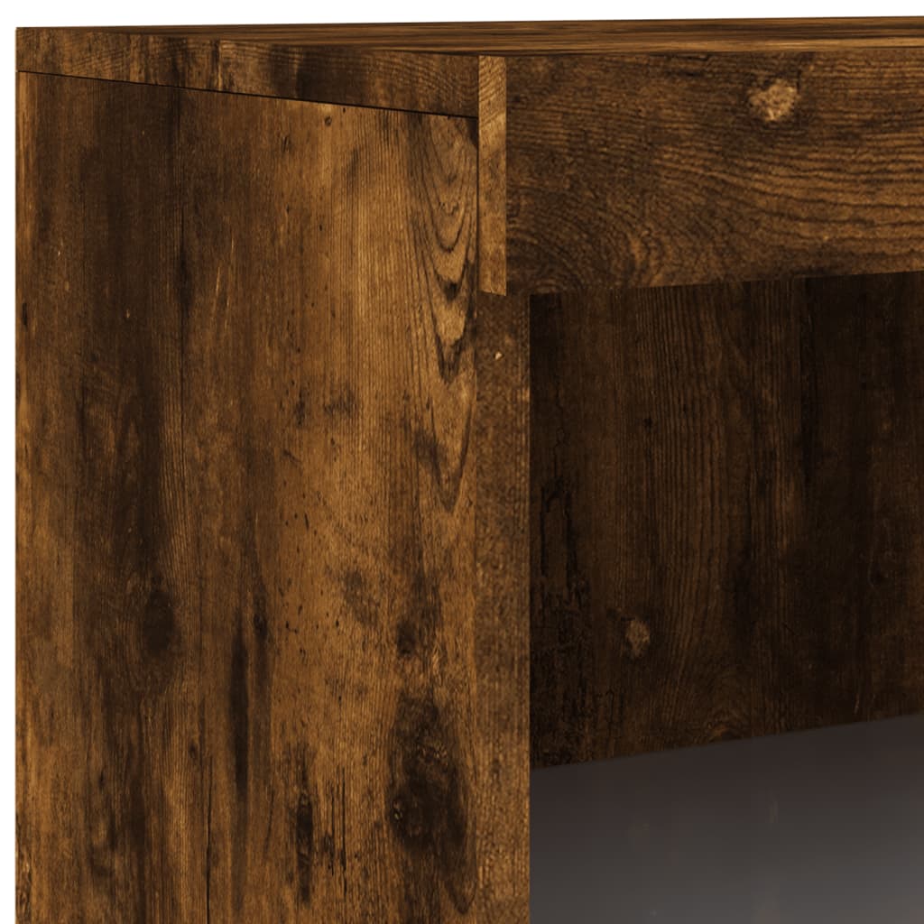 Komoda s LED svjetlima boja dimljenog hrasta 181,5x37x100 cm