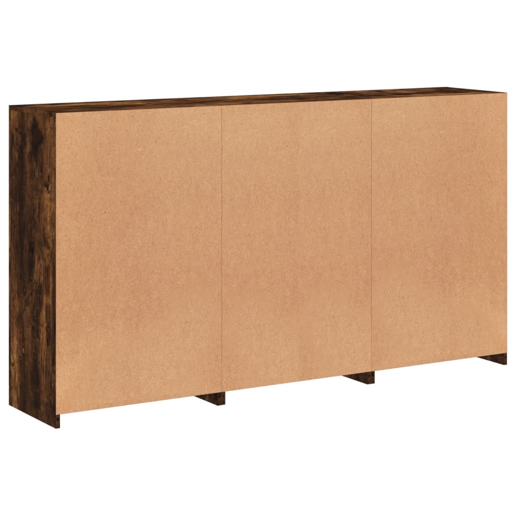 Komoda s LED svjetlima boja dimljenog hrasta 181,5x37x100 cm