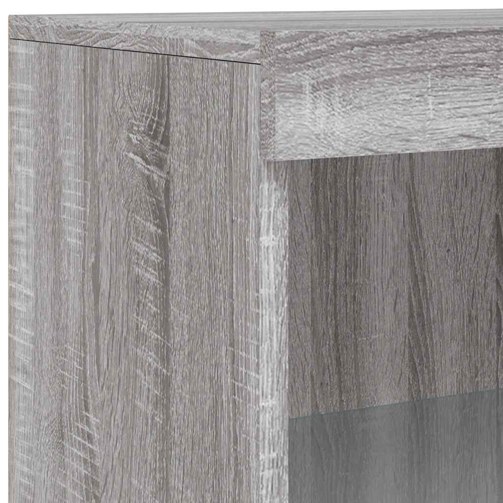Komoda s LED svjetlima boja sivog hrasta 181,5x37x100 cm