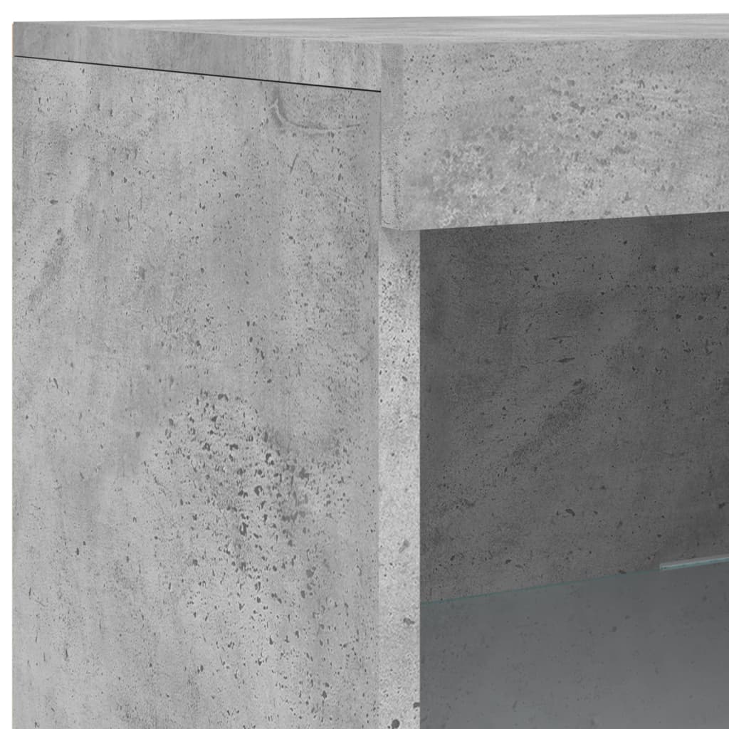 Komoda s LED svjetlima siva boja betona 162 x 37 x 100 cm