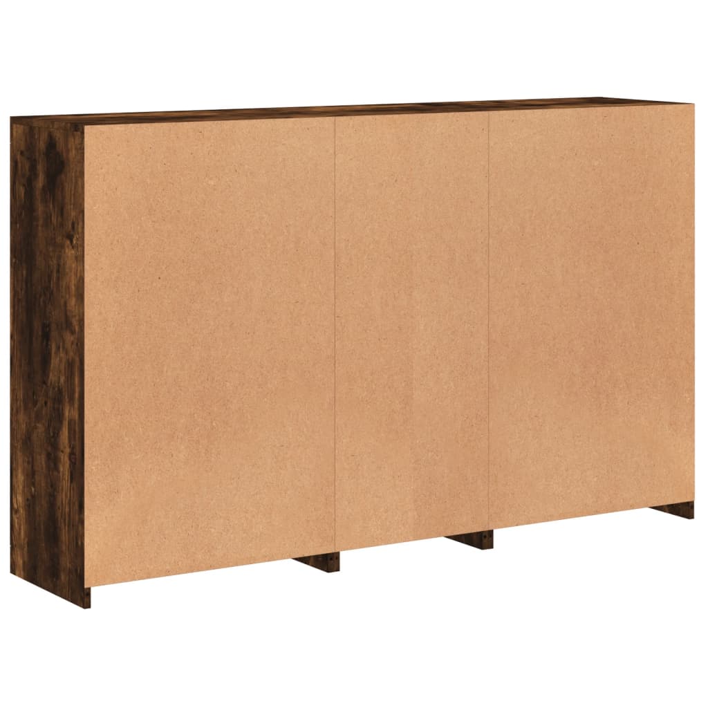 Komoda s LED svjetlima boja dimljenog hrasta 162x37x100 cm