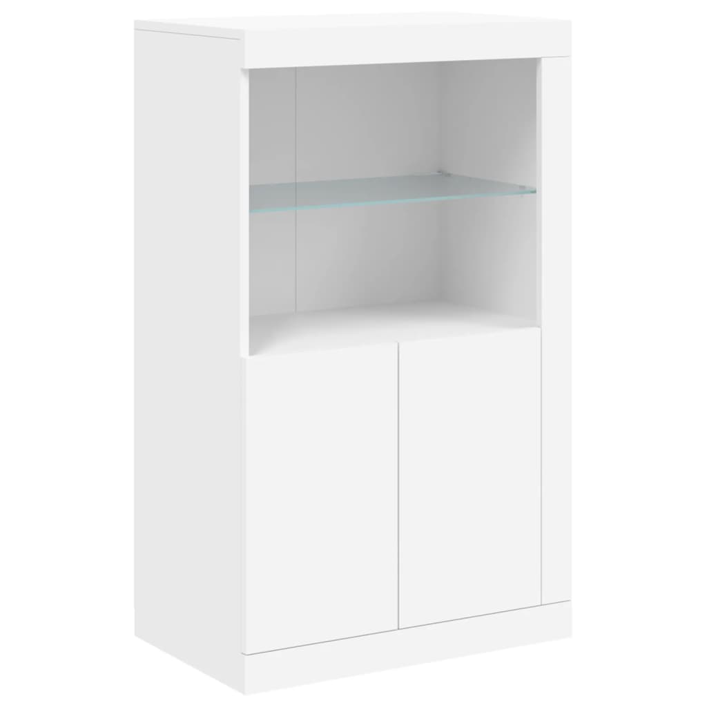 Komoda s LED svjetlima bijela 202x37x100 cm