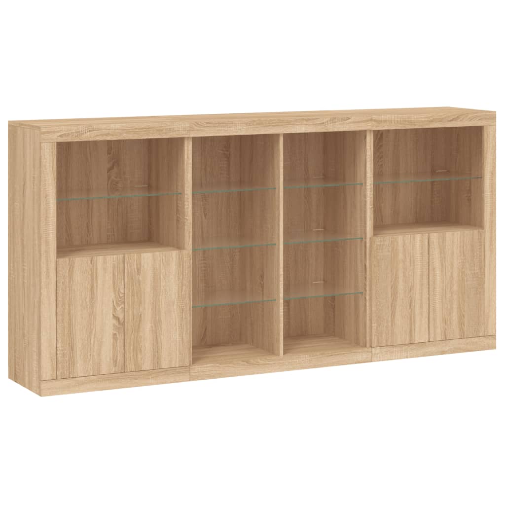 Komoda s LED svjetlima boja hrasta sonome 202x37x100 cm