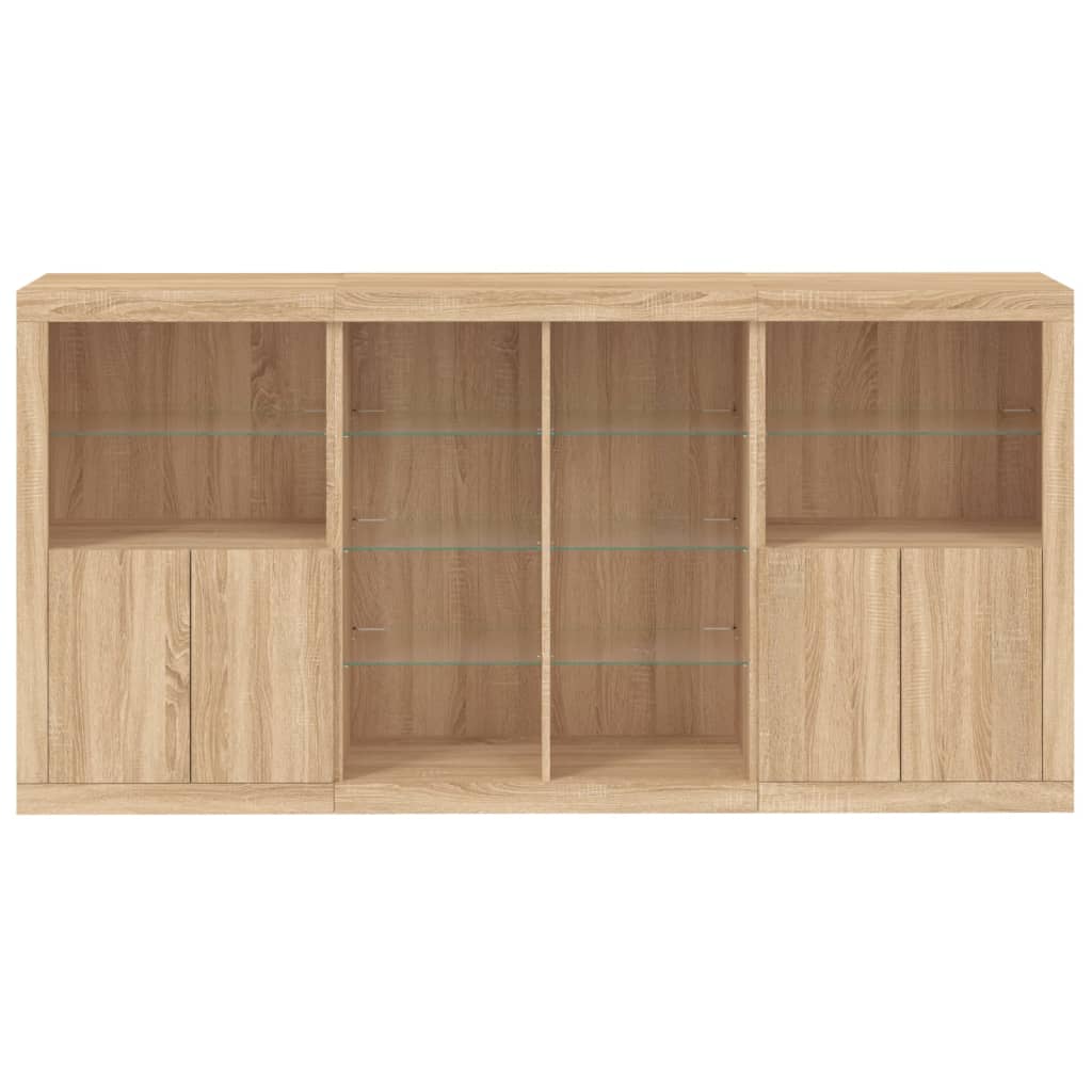 Komoda s LED svjetlima boja hrasta sonome 202x37x100 cm