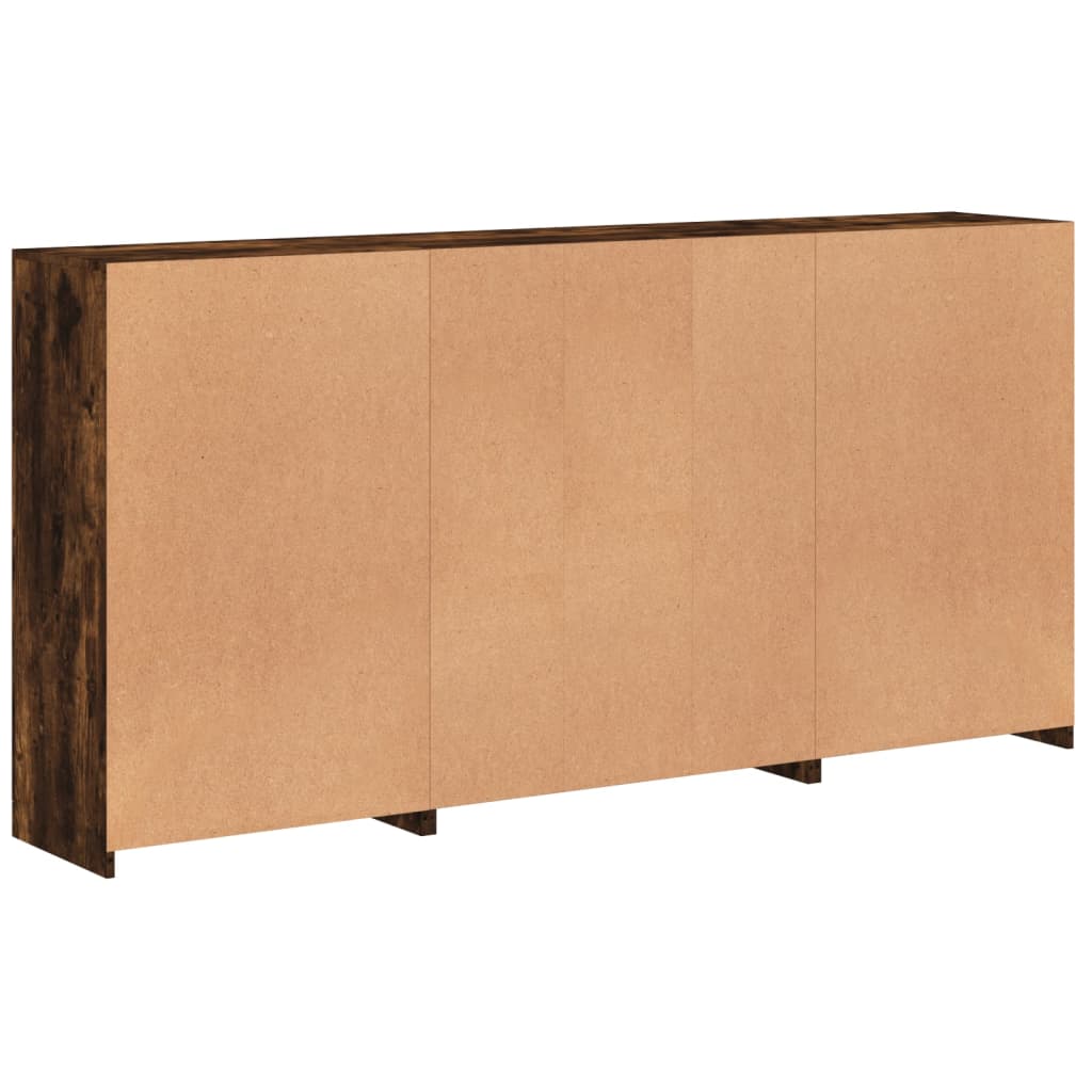 Komoda s LED svjetlima boja dimljenog hrasta 202x37x100 cm