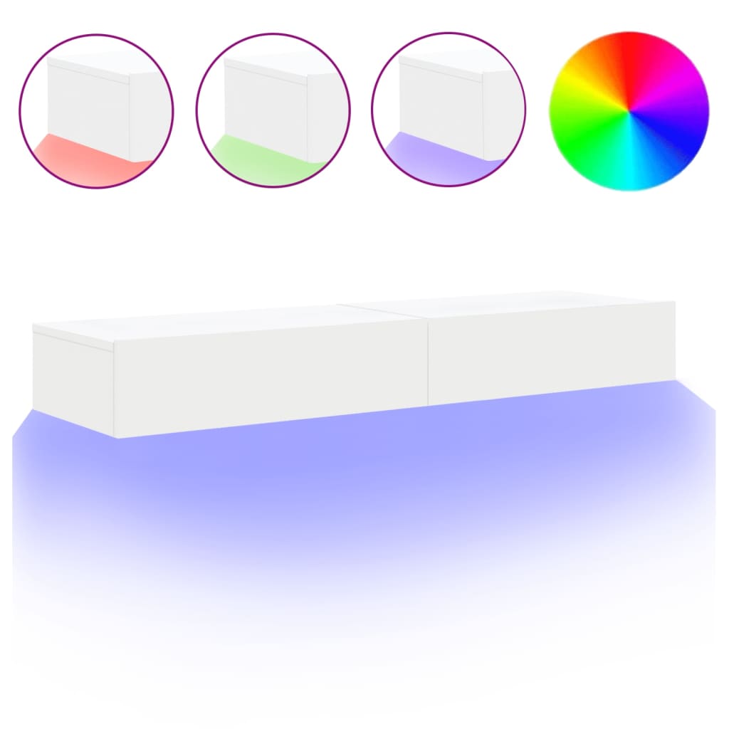 TV ormarić s LED svjetlima 2 kom bijeli 60 x 35 x 15,5 cm