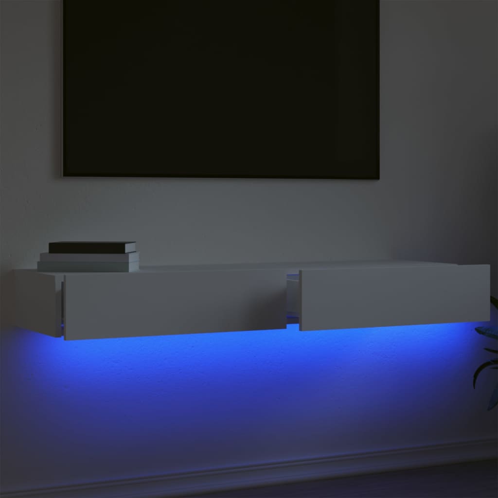 TV ormarić s LED svjetlima 2 kom bijeli 60 x 35 x 15,5 cm