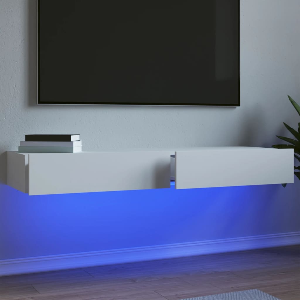 TV ormarić s LED svjetlima 2 kom bijeli 60 x 35 x 15,5 cm