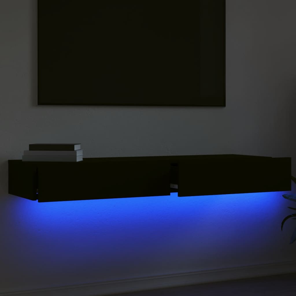 TV ormarići s LED svjetlima 2 kom crni 60 x 35 x 15,5 cm