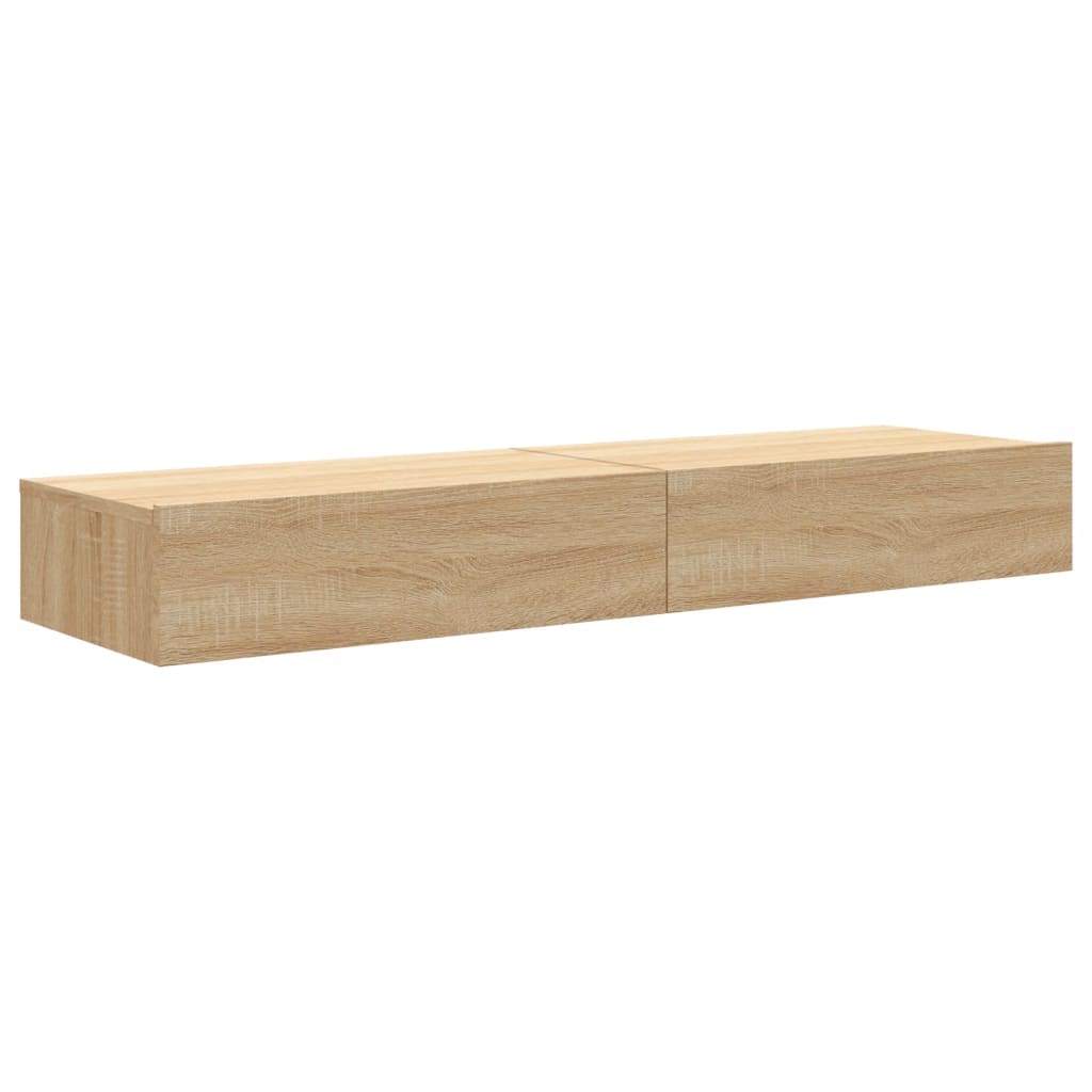 TV ormarići s LED svjetlima 2 kom boja hrasta 60 x 35 x 15,5 cm