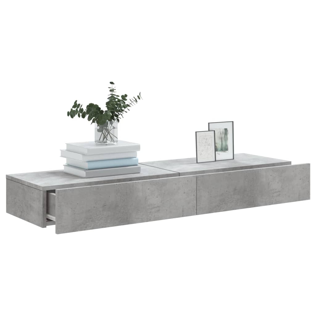TV ormarići s LED svjetlima 2 kom Siva betona 60x35x15,5 cm
