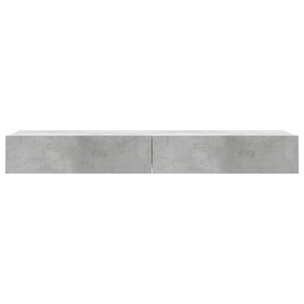 TV ormarići s LED svjetlima 2 kom Siva betona 60x35x15,5 cm