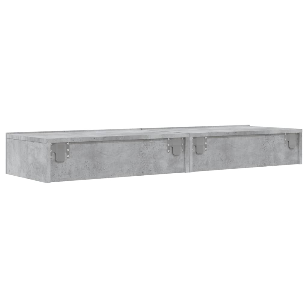 TV ormarići s LED svjetlima 2 kom Siva betona 60x35x15,5 cm