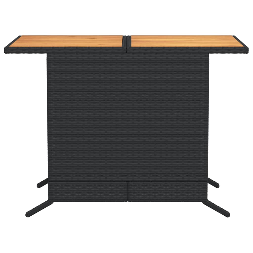 3-dijelni bistro set s jastucima crni od poliratana