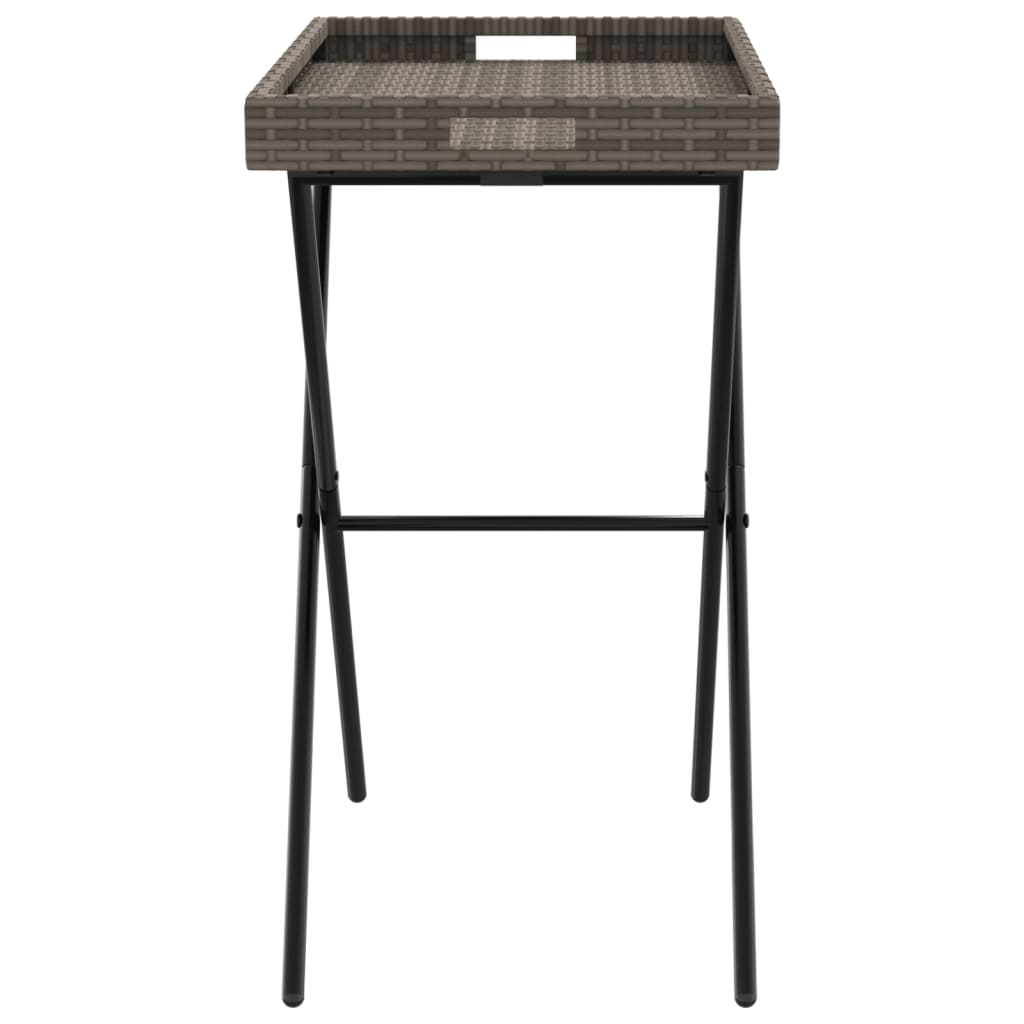 Sklopivi stol s pladnjem sivi 65 x 40 x 75 cm od poliratana