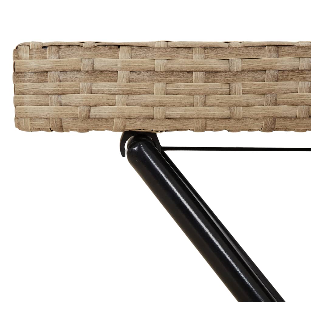 Sklopivi stol s pladnjem bež 65 x 40 x 75 cm od poliratana