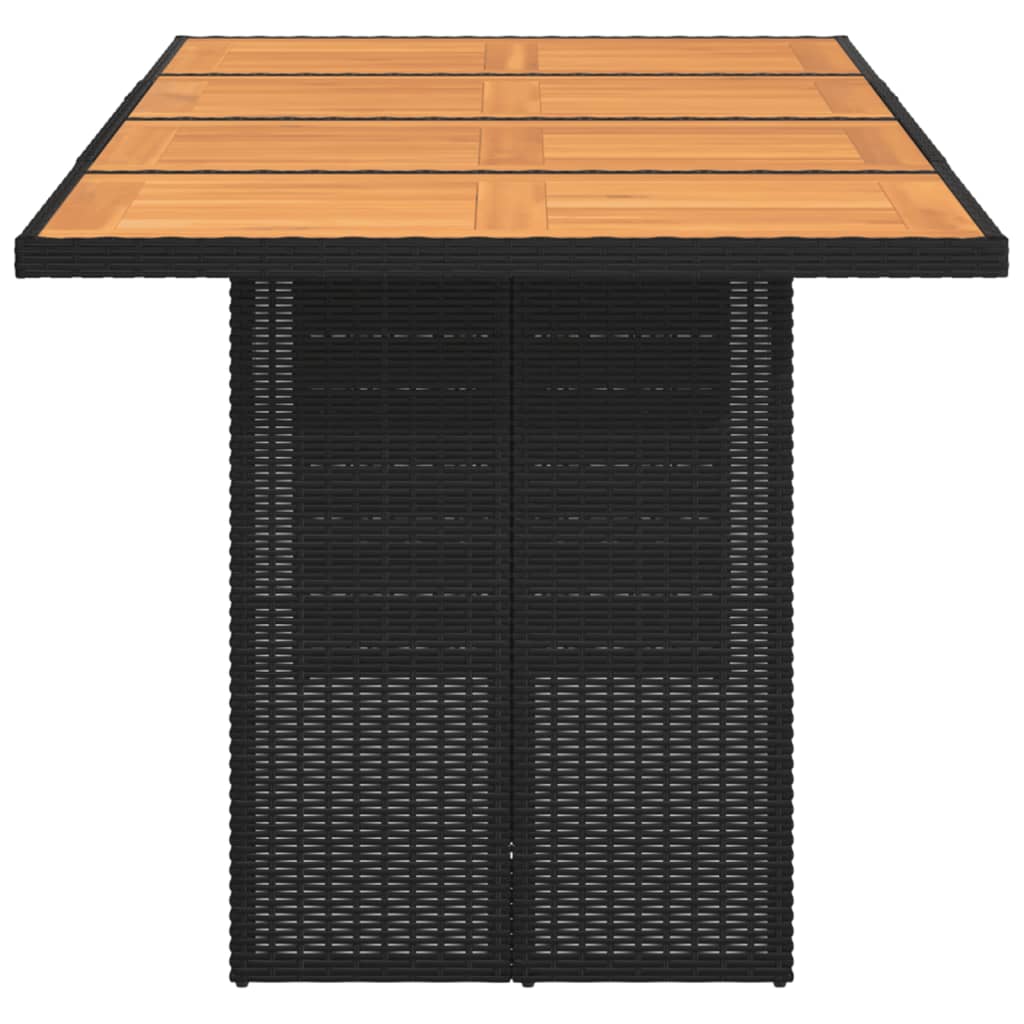 Vrtni stol s pločom od drva bagrema crni 190x80x74 cm poliratan