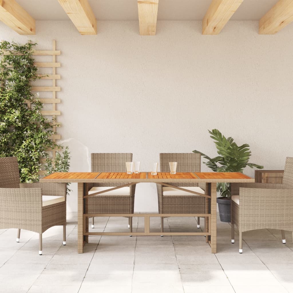 Vrtni stol s pločom od drva bagrema bež 190x80x74 cm poliratan