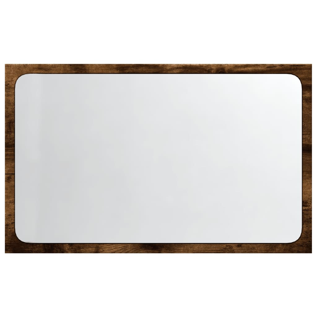 LED kupaonsko ogledalo boja dimljenog hrasta 60x8,5x38cm drveno