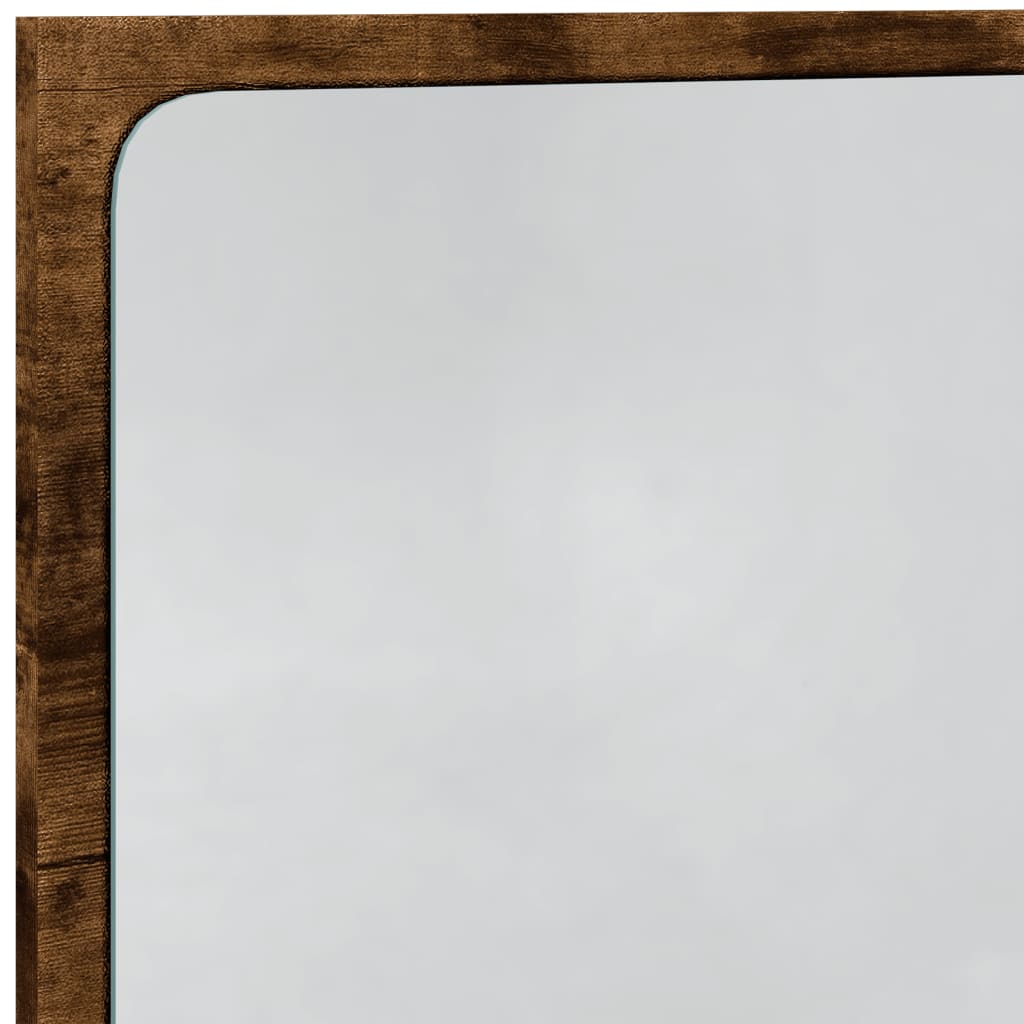LED kupaonsko ogledalo boja dimljenog hrasta 60x8,5x38cm drveno