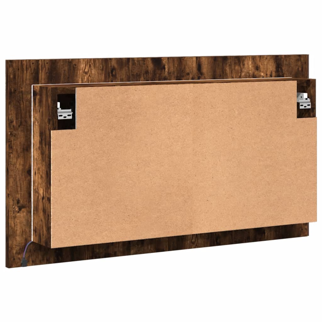 LED kupaonski ormarić s ogledalom boja hrasta 80x12x45 akrilni