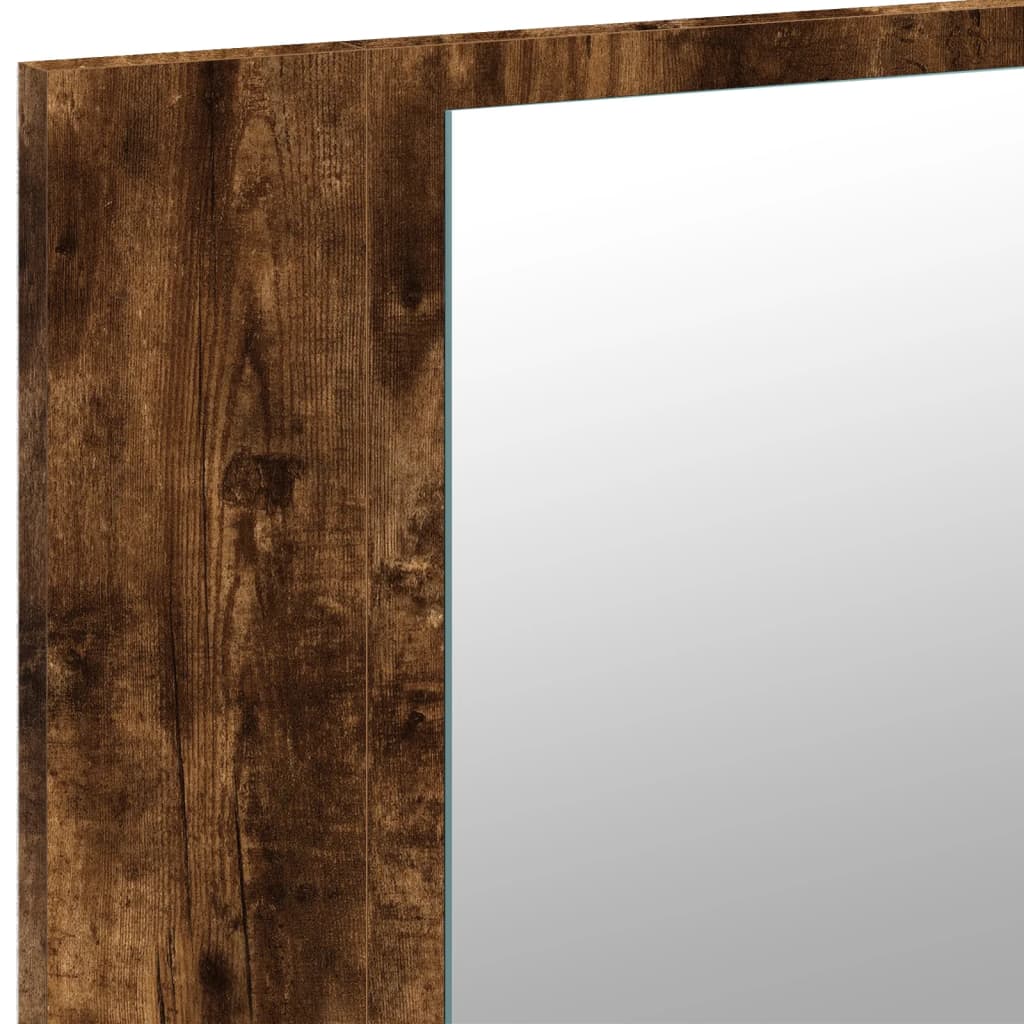 LED kupaonski ormarić s ogledalom boja hrasta 80x12x45 akrilni