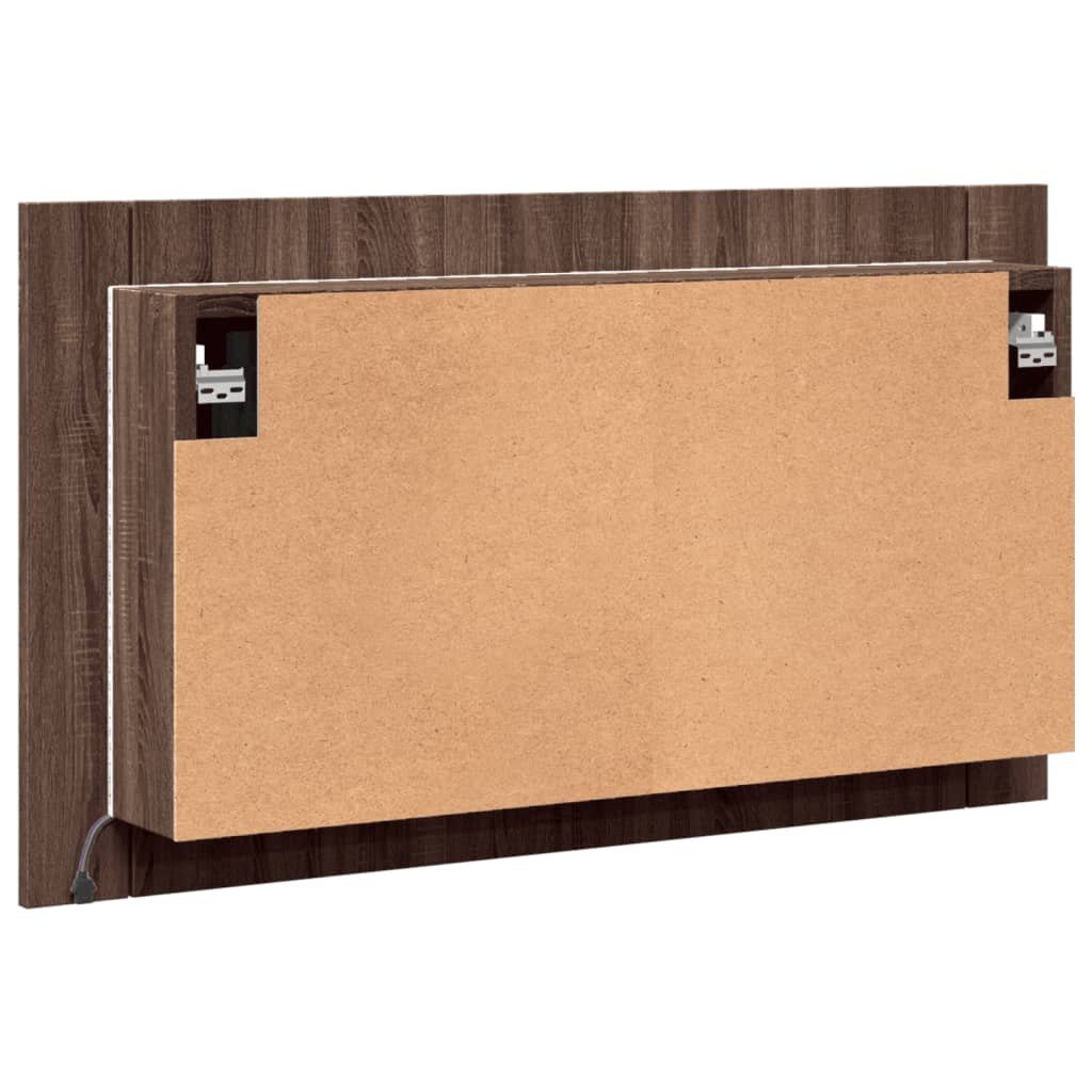 LED kupaonski ormarić s ogledalom boja hrasta 80x12x45 akrilni