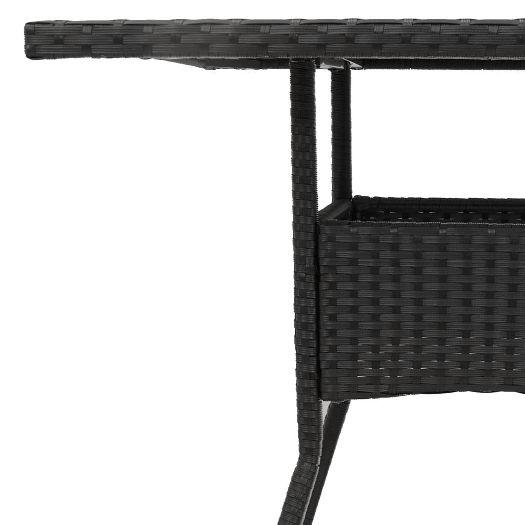 Vrtni stol s pločom od drva bagrema crni 80x80x75 cm poliratan