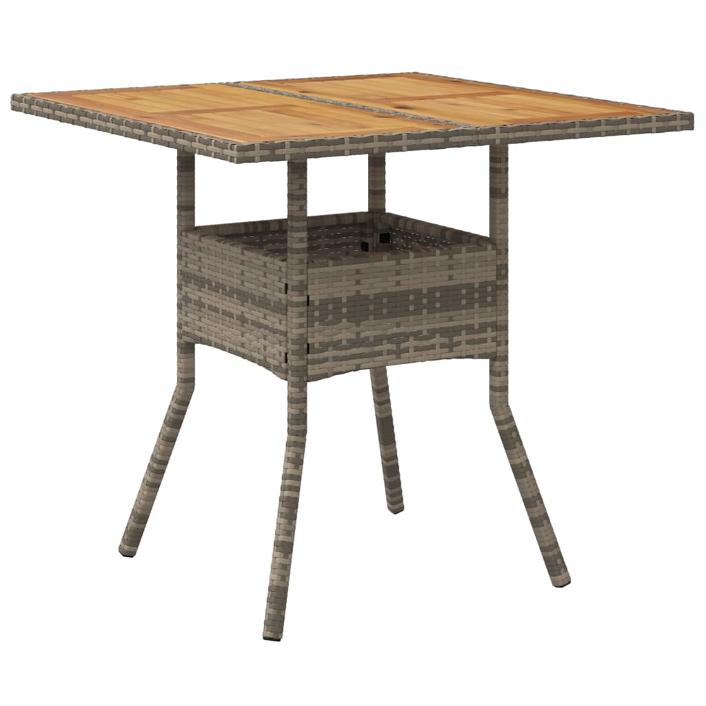 Vrtni stol s pločom od drva bagrema sivi 80x80x75 cm poliratan