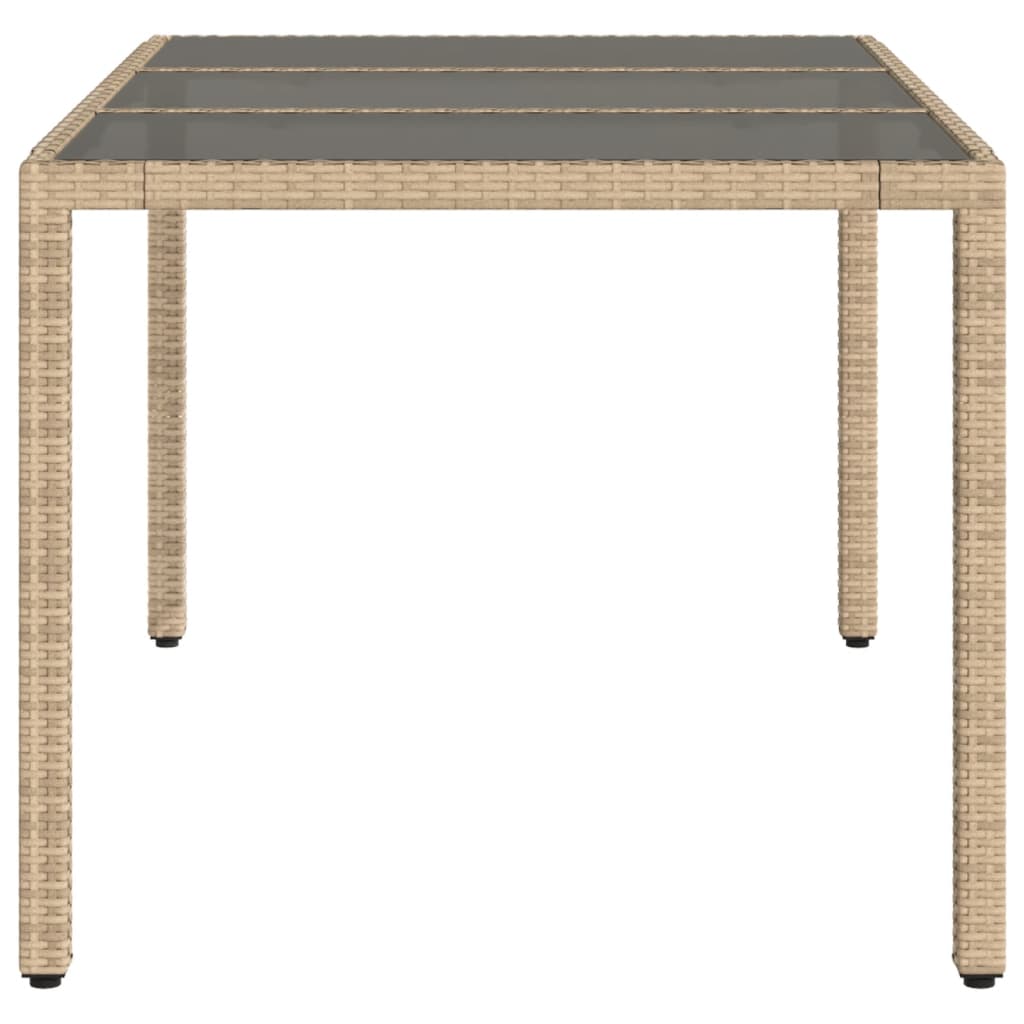 Vrtni stol sa staklenom pločom bež 150x90x75 cm poliratan