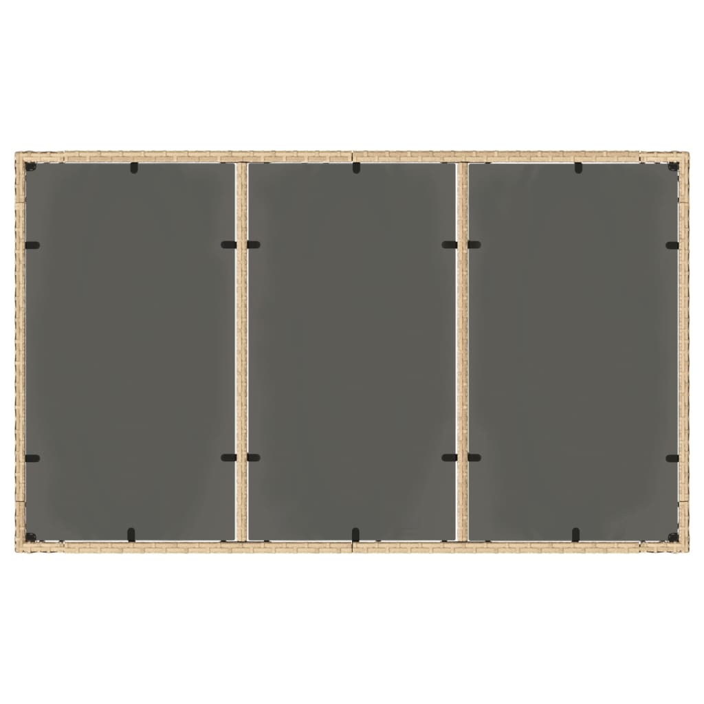 Vrtni stol sa staklenom pločom bež 150x90x75 cm poliratan