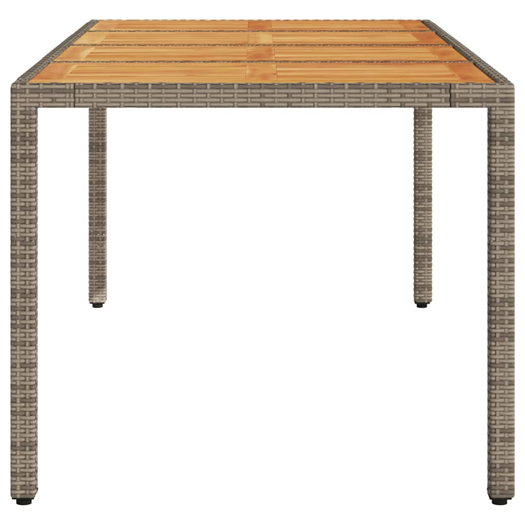 Vrtni stol s pločom od drva bagrema sivi 190x90x75cm poliratana