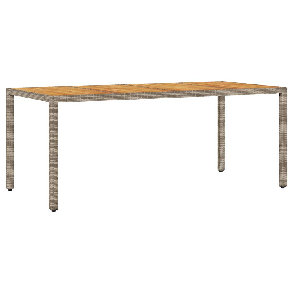 Vrtni stol s pločom od drva bagrema sivi 190x90x75cm poliratana