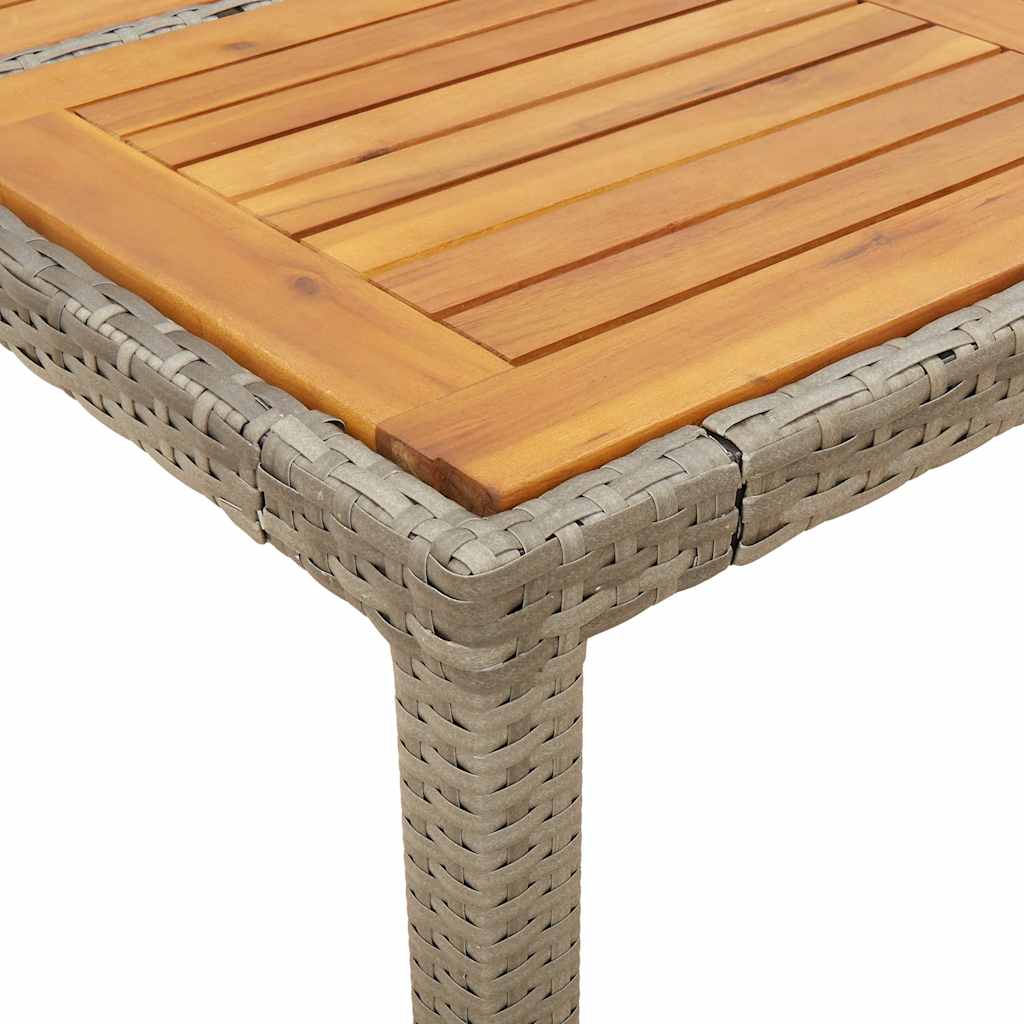 Vrtni stol s pločom od drva bagrema sivi 190x90x75cm poliratana