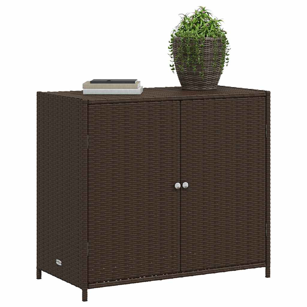 Vrtni ormarić za pohranu smeđi 83 x 45 x 76 cm od poliratana